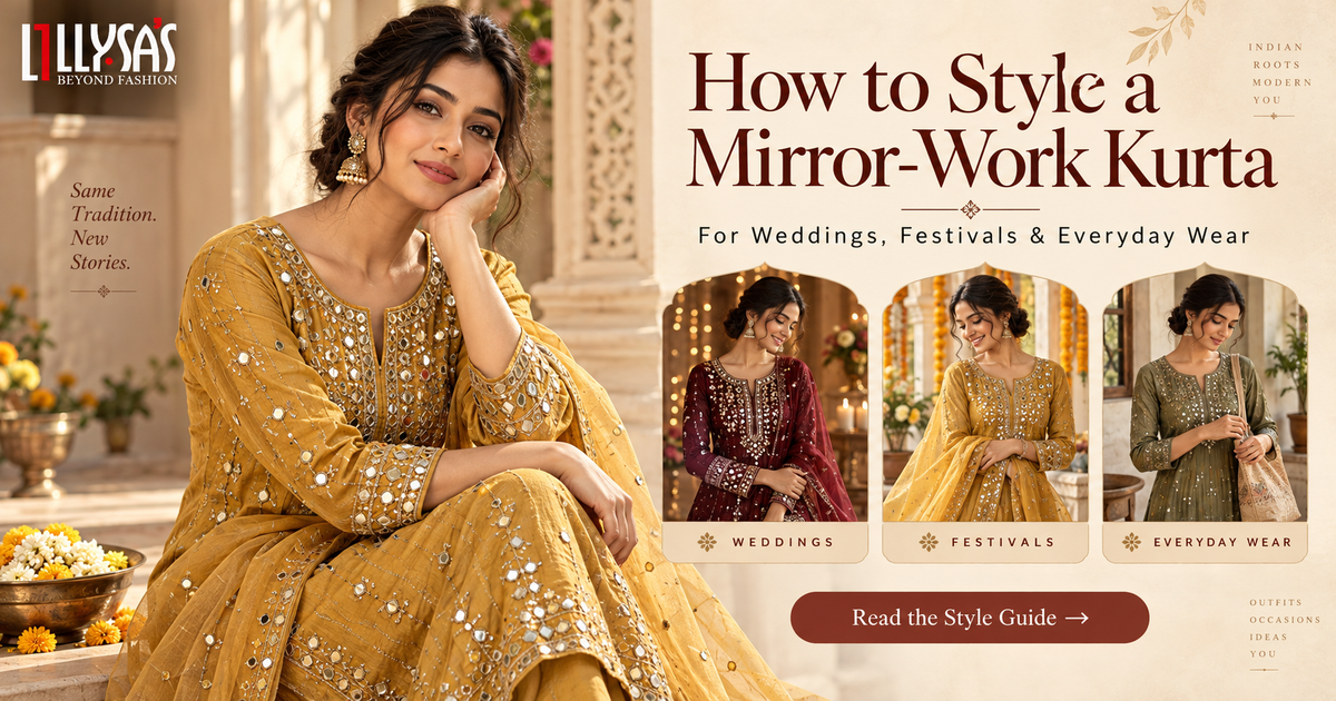 How to Style a Mirror-Work Kurta for Weddings, Festivals and Everyday Wear