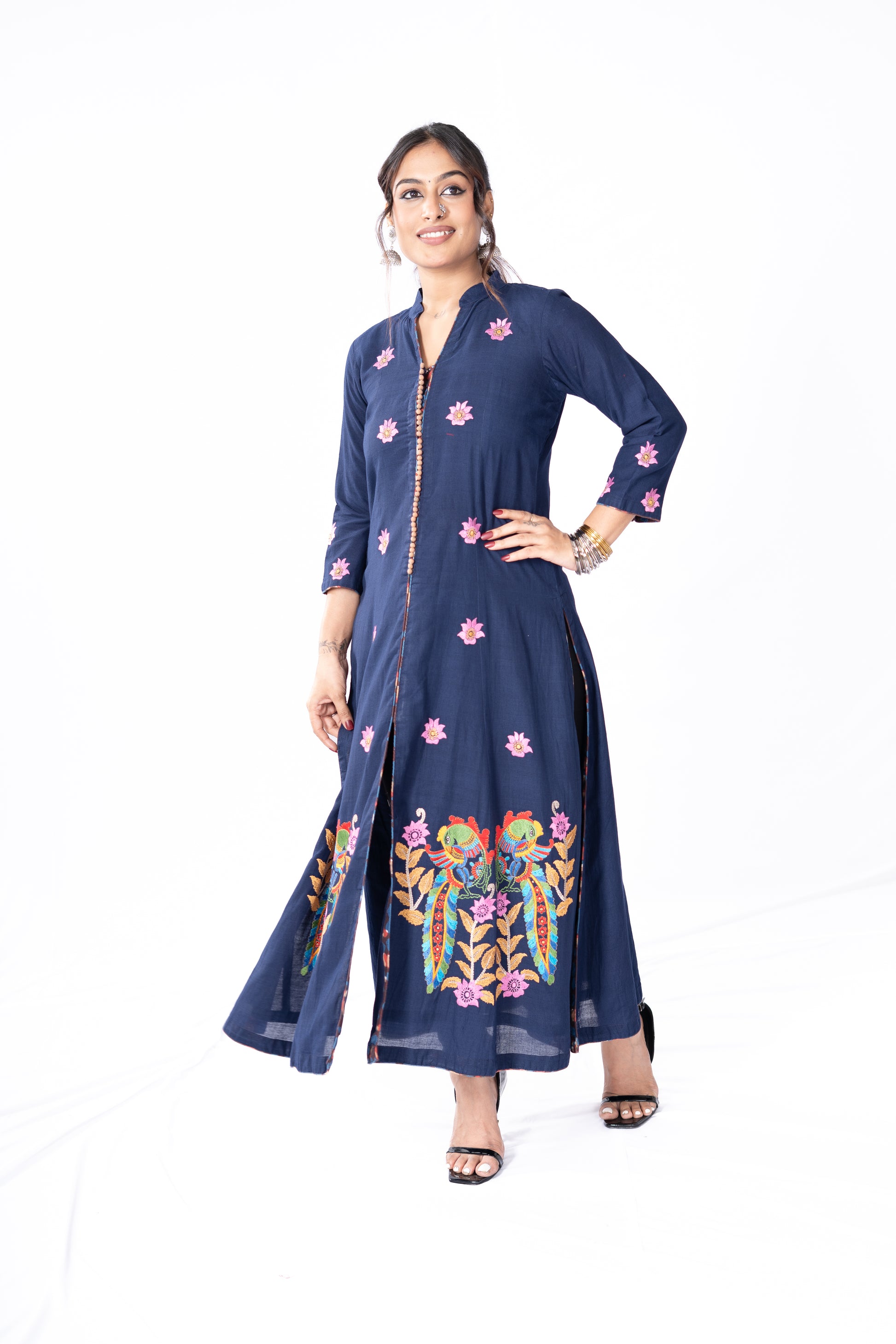 Black Indian Traditional saree with Dark Red Border