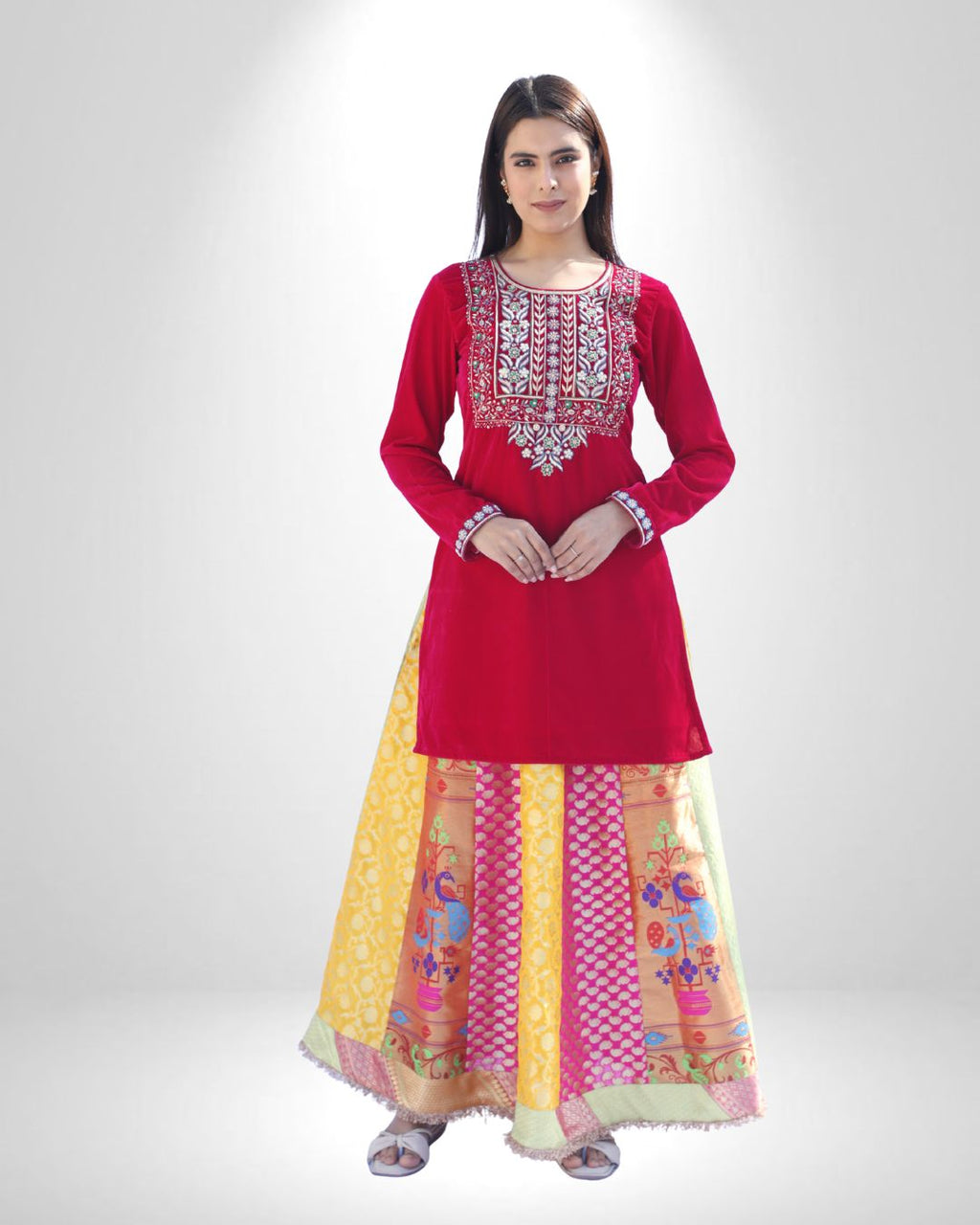 Banarasi Skirt & Kurta Set | Heavy Zardozi Handwork
