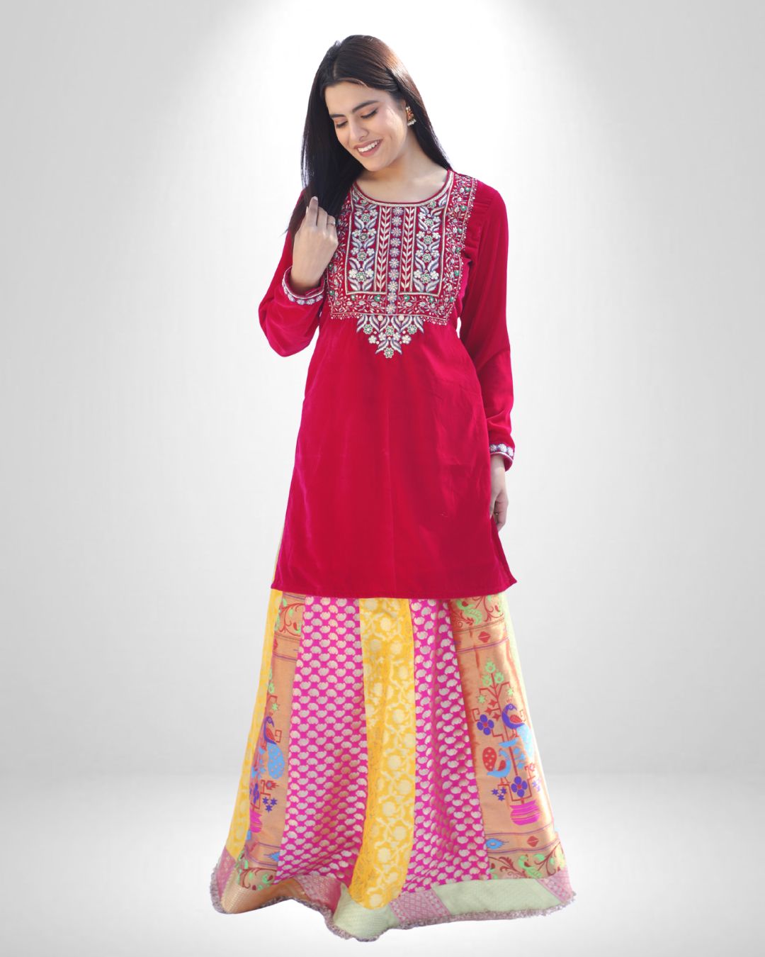 Banarasi Skirt & Kurta Set | Heavy Zardozi Handwork